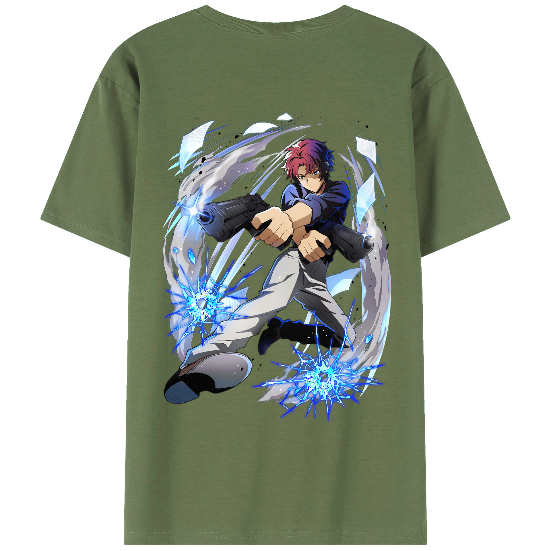 （画像用） 文豪ストレイドッグス Bungo Stray Dogs 綿100％ メンズ半袖Tシャツ（バックプリント） 通気性
